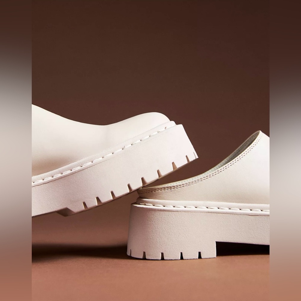 Anthropologie Cream Platform Mule Clogs - Picture 3 of 8